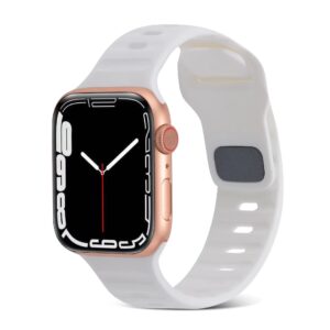 Bracelet de montre en silicone de couleur unie à boucle carrée Apple