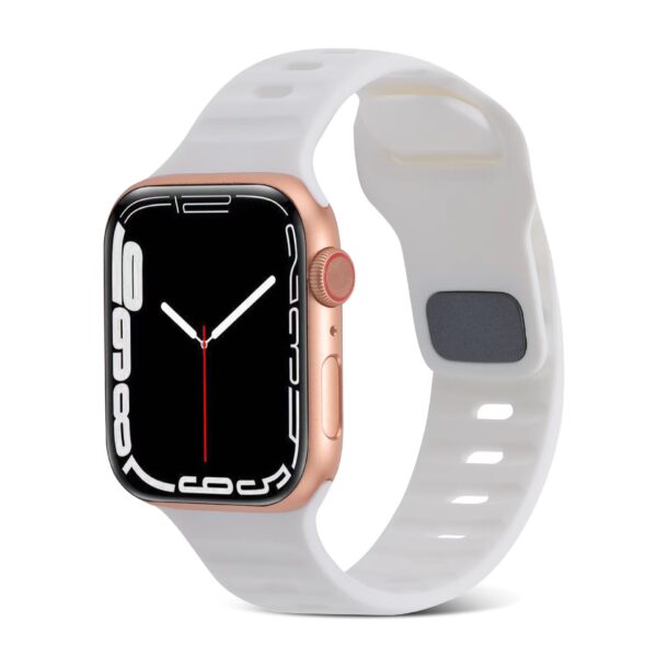 Bracelet de montre en silicone de couleur unie à boucle carrée Apple